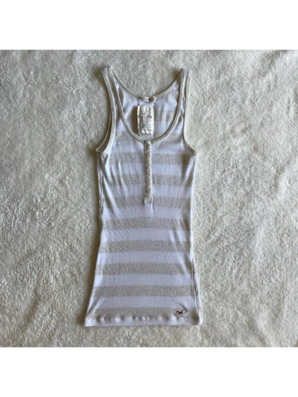 Vintage Y2K Hollister white and beige striped tank top